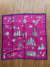original ꕥ LONGCHAMP Seidentuch ꕥ Seidenschal 90 NP 290,- Paris Pink