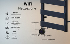 Elektro Heizpatrone Heizstab Badheizkörper Elektrisch  App-Steuerung  1200W Wifi