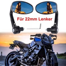 Motorrad Lenkerendenspiegel Spiegel Rückspiegel CNC E-Geprüft 7/8" Schwarz