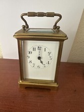 alte Reiseuhr Carriage Clock Messing Werk France Gravur ?  ca 1950   Vintage