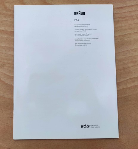 Braun pa4 user - pa4, manual