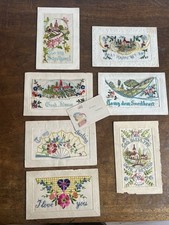 Restposten 1. Weltkrieg Seide gestickte Postkarten Karteneinsatz Schatz Rückkehr Union Jack