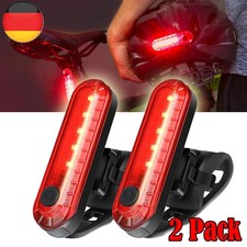 2PCS USB Aufladbar MTB Fahrrad Rücklicht LED Licht Fahrradlampe Hinten LeuchteDE