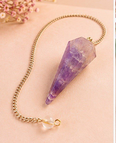 Amethyst pendel mit kette - amethyst-pendel,