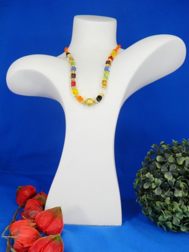 Halskette facettierte bunte - halskette:,