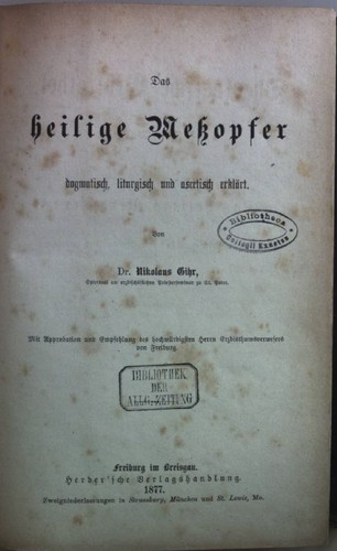 Das heilige meßopfer - das,