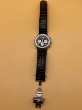 Herrenuhr Krug-Baumen Air Master Diamant mit schwarzem Lederarmband