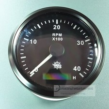 ELEKTRONISCHER  DREHZAHLMESSER - 4000UPM  85mm TACHOMETER 12 + 24V Stundenzähler