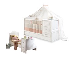 Mitwachsendes Kinderbett Cilek „Romantica“ inkl. Matratze