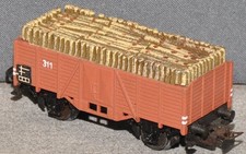 Märklin 311 H b .3 Güterwagen  mit original Grubenholz-Einsatz  gut/sehr gut  H0