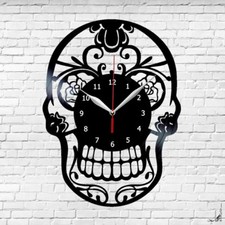 Skull Vinyl Record Wall Clock
