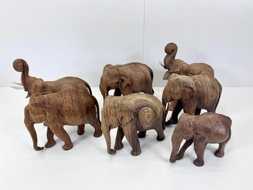 Vintage elefant figur - figur, holz