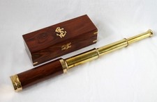 Fernrohr Teleskop Antik Messing und Holz Länge 47 cm in edler Holz-Box
