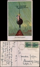 Motiv: Engel Angel hält sich am Wetterhahn Vom Himmel gefallen 1919
