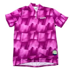 Vintage Diadora Radtrikot Oberteil European Teams Lila Herren XL
