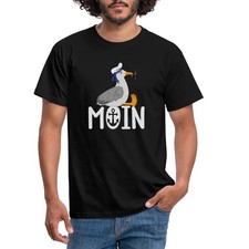 Moin Möwe mit Matrosenhut & Pfeife Norddeutsches Küstendesign Männer T-Shirt