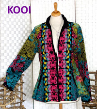 KOOI Designer Strickjacke BUNT