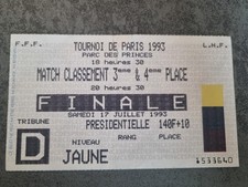 Ticket Tournoi de Paris 16.7.1993 Frankfurt/Auxerre/PSG/Fluminense