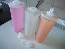 3 Tupperware Behälter Trinkbehälter Trinkflasche Becher Deckel Mixbecher 500 ml