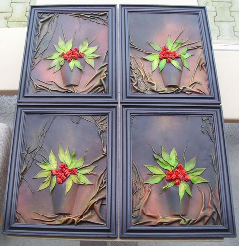 Lederbild holzrahmen 3d - 4x, im
