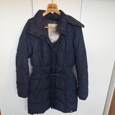 EDC Damen Daunen* Mantel abnehmbare Kapuze Größe M Blau Herbst Winter