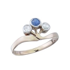 Ring diamonds blue color stone