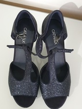 Catwalk Glitzer Riemchen Peeptoes Sandaletten Blau 38 Samt High Heels Partyschuh