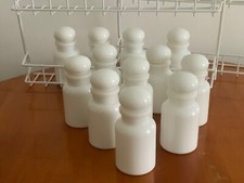 belgische Gewürzgläser Blasen Bubble  Apothekerflaschen weiß + 2 x Schrankregal