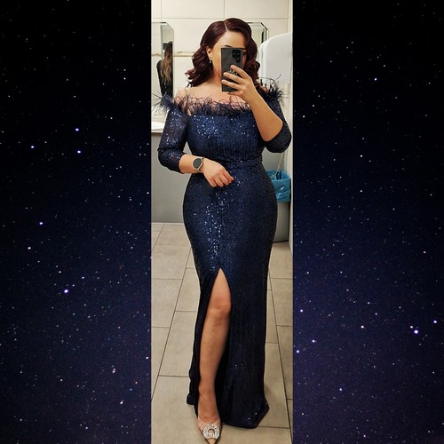 Damen abendkleid blau lang - damen,