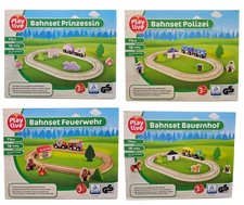 Holzeisenbahn Spielset Eisenbahn Holz Holzbahn 18-tlg Zug Holzzug Bahnset Bahn