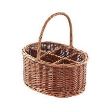 Flaschenträger Flaschenkorb Flaschenhalter für 6 Flaschen aus gekochter Weide