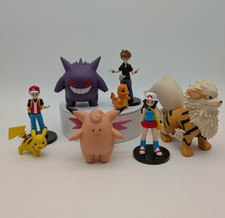 Pokemon Figuren Set | Bundle Arkani Gengar Pikachu Pixi Glumanda Trainer | 8 Stk