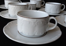 6 x Rosenthal Classic Rose Hotelgeschirr Monbijou brauner Rand Kaffeetasse 2tlg