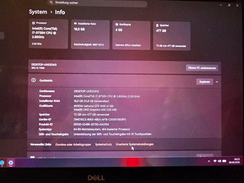 Dell xps 7590 - 15, i7-9750h