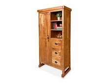 Massivholz Highboard Vitrine