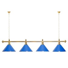Billardlampe 4 blaue Schirme /