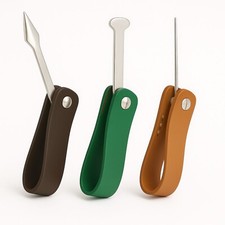 Bong & Pfeifen-Stopfer 8 cm aus Metall & Leder Braun – Set Pfeifenbesteck Pfeife