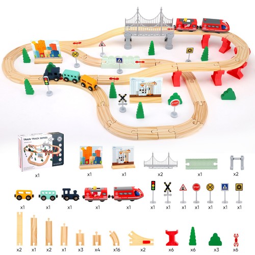 Pcs holz eisenbahn set - 72,