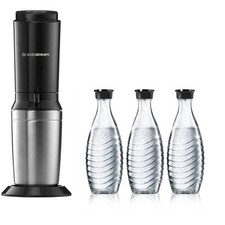SodaStream Crystal 3.0 Wassersprudler Trinkwassersprudler 3 Glaskaraffen Schwarz