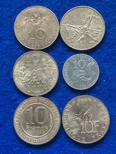 10 Francs Sondermünzen 1983-1988 (5 Münzen), Republik Frankreich (2752)