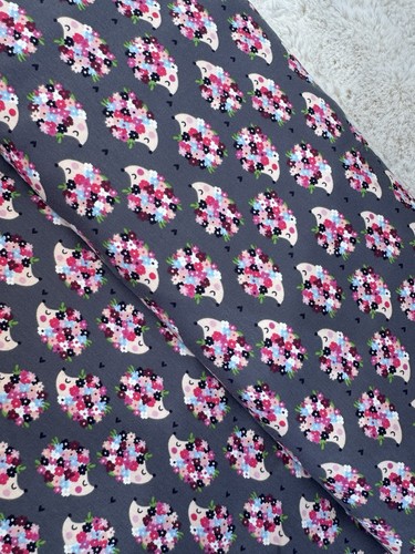 Baumwolljersey igel pink - igel, grau