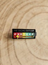 🍀 My Social Battery Design Pin Cool Verstellbar Funny Sarcastic Anzeige