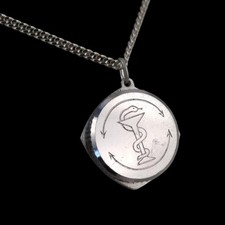 SOS - 835 Silber Anhänger Notfall Medaillon mit Silberkette * SOS Kapsel