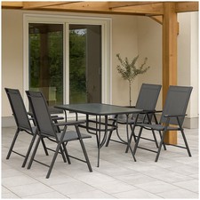 4er Set moderner Gartenstühle mit 5-fach verstellbarer Rückenlehne Klappstühle