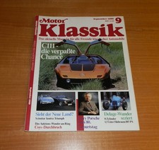 Motor Klassik 9/1989, Mercedes C 111, Ferry Porsche 80. Geburtstag, Delage Moto