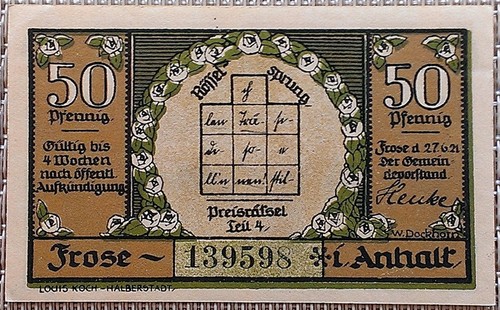Notgeld pfennig frose i - pfennig,