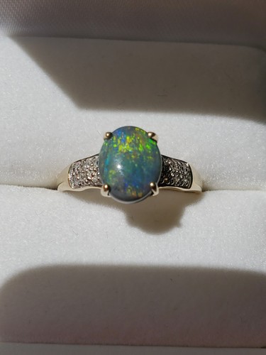 Diamant opal ring 375er k - diamant,