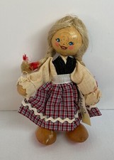 Gretel Wood Bead Doll 5”