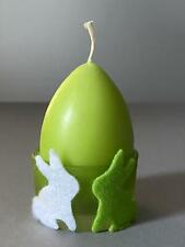 OSTERN Glas Kerzenhalter, Glas grün mit Hasen Oster-Dekoration Teelichthalter