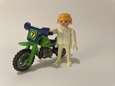Playmobil 3301 Cross Motorrad Enduro Fahrer, gebraucht, unvollständig